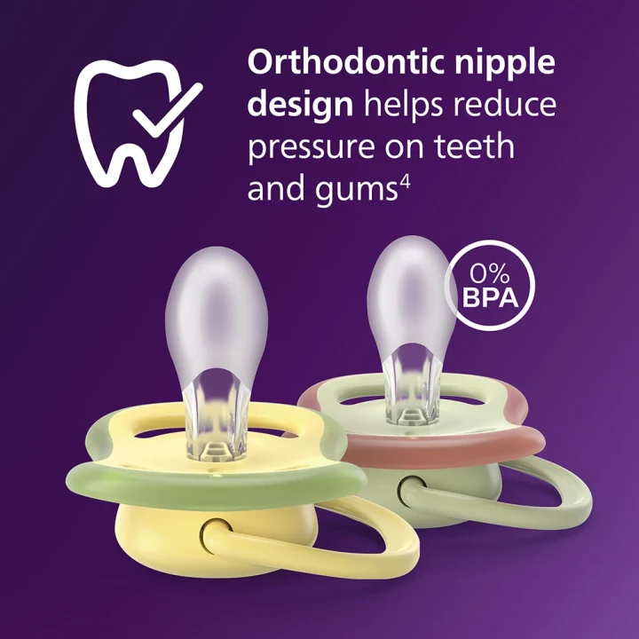 Philips Avent Ultra Air Napp Natt 6-18 mån 2-pack  Rosa/Grön Philips Avent