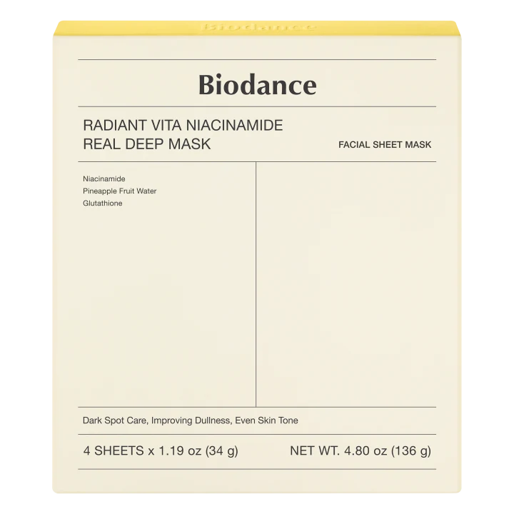 Biodance Radiant Vita Niacinamide Real Deep Mask 1 box Biodance