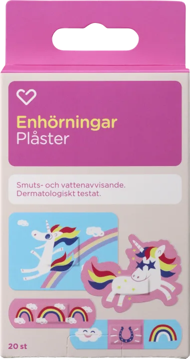 Hjärtats Plåster Barn Enhörningar 20st Hjärtats