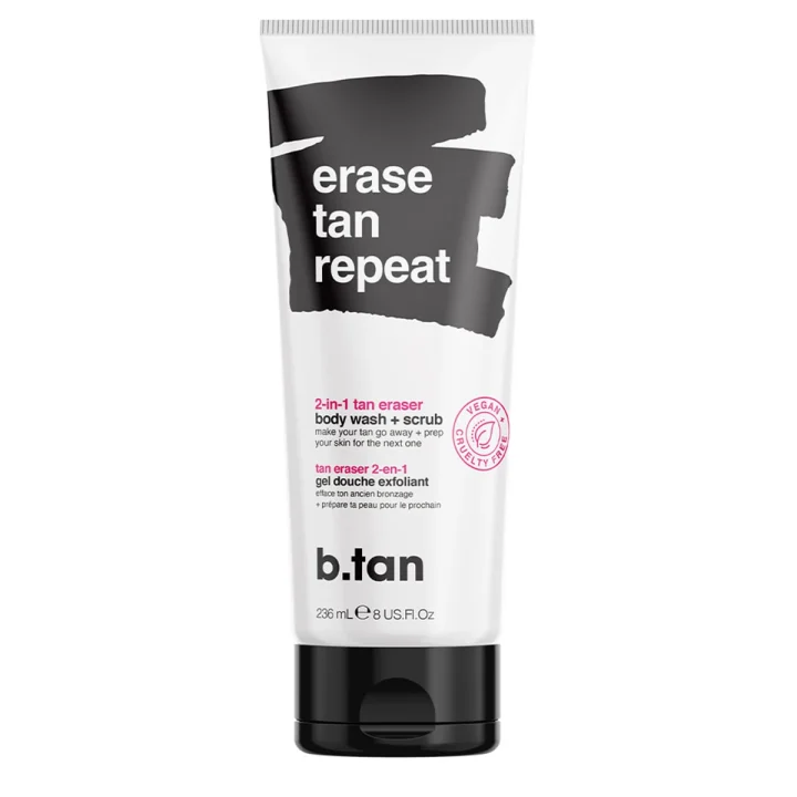 b.tan Erase Tan Repeat - 2-In-1 Tan Eraser Body Wash + Scrub 237 ml b.tan