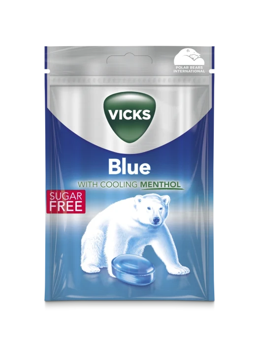 Vicks Blue With Cooling Menthol Sugar Free 72gx20 Vicks