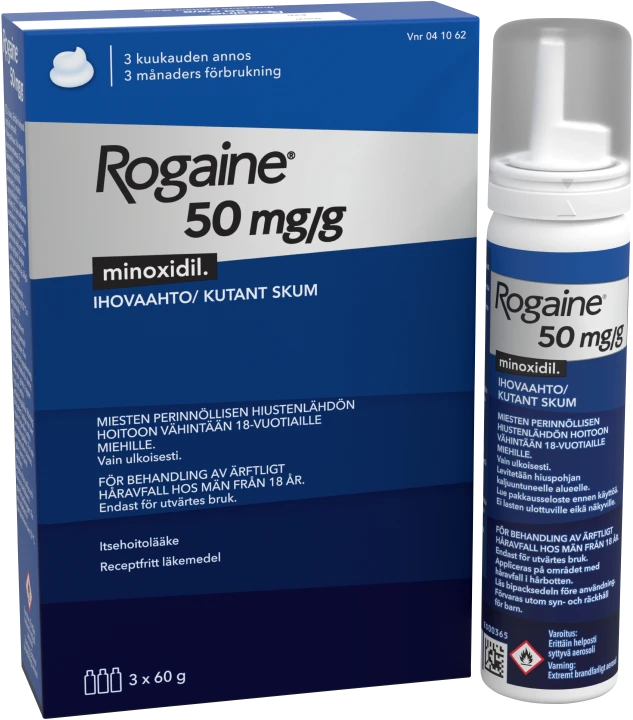 Rogaine® Kutant skum 50mg/g Tryckbehållare 3x60g Rogaine
