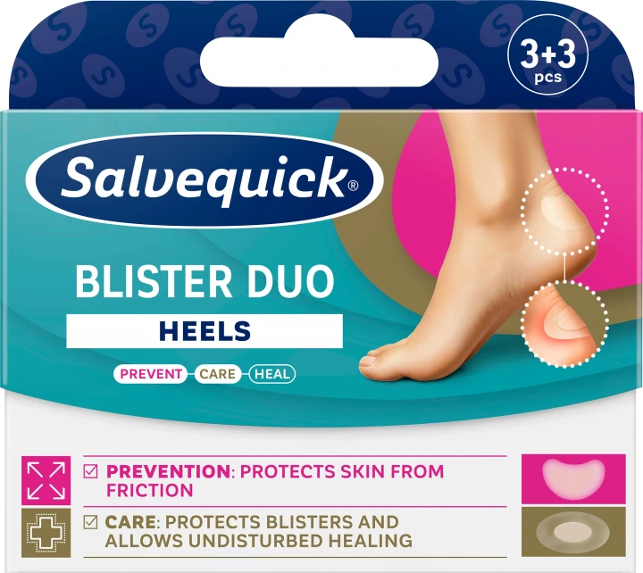 Salvequick Blister Duo Prev and Care Heel 6 st Salvequick