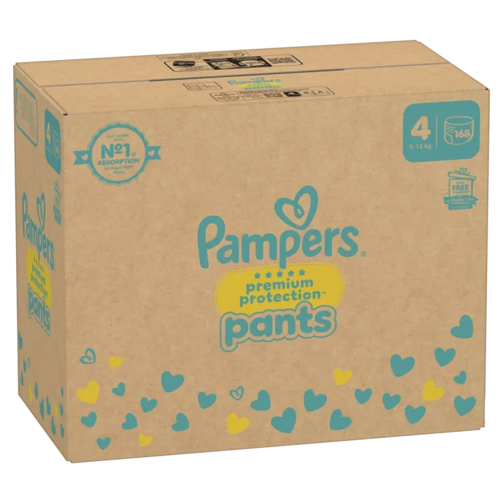 Pampers Premium Protection Byxblöjor 4 9-15kg 168st Pampers