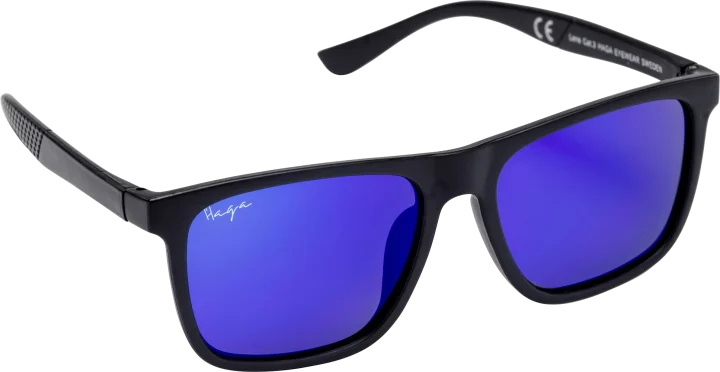 Haga Eyewear Atlanta Polarized Matt Black Blue Mirror Lens Haga Optik