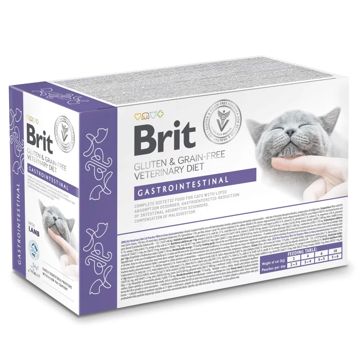 Brit Gluten & Grain-Free Veterinary Diet Gastrointestinal Cat Pouch 12x85 g Brit Veterinary Diet