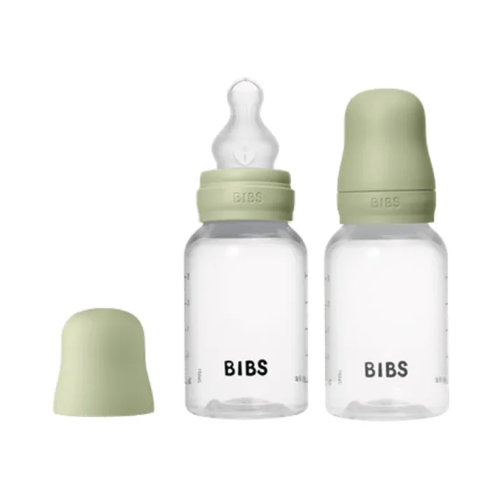 BIBS Baby Bottle Round Silicone Slow Flow 150 ml 2-pack Sage Bibs