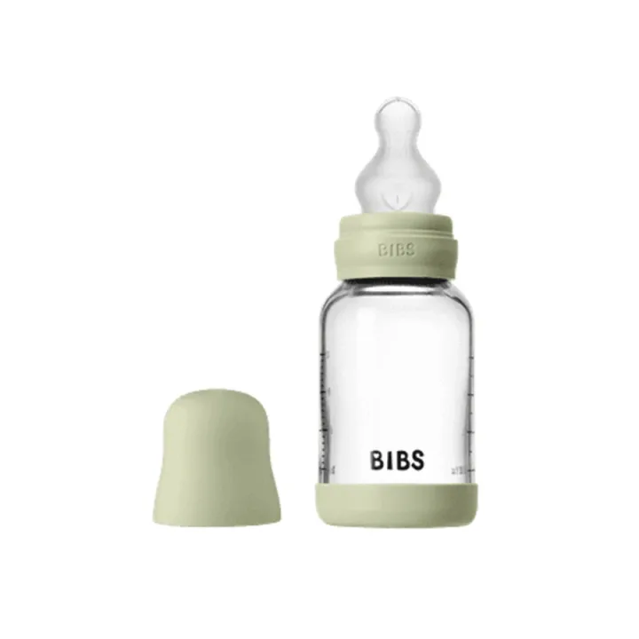 BIBS Glass Baby Bottle Round Silicone Slow Flow 120 ml Bibs