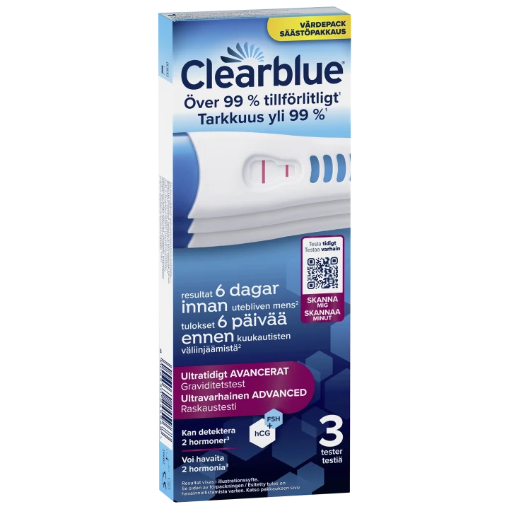 Clearblue Ultratidigt Graviditetstest 3 st Clearblue