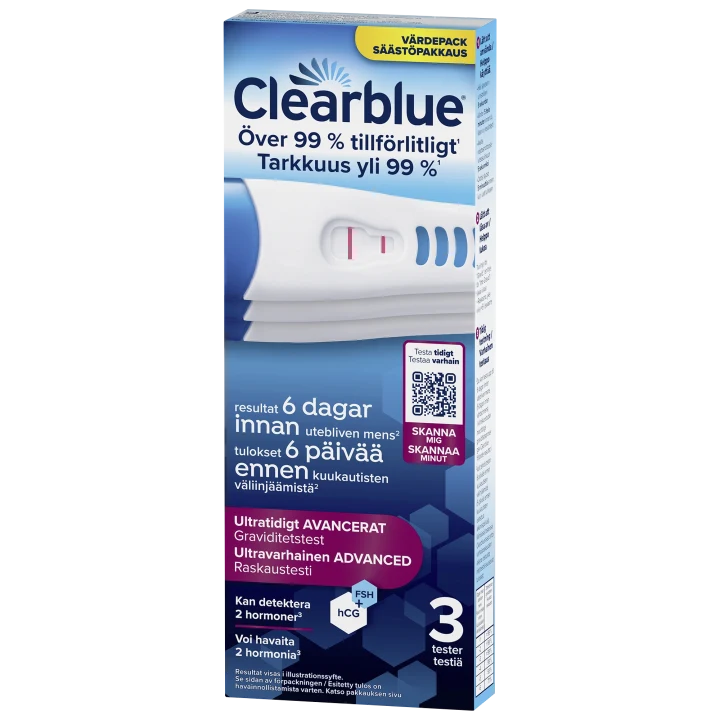 Clearblue Ultratidigt Graviditetstest 3 st Clearblue