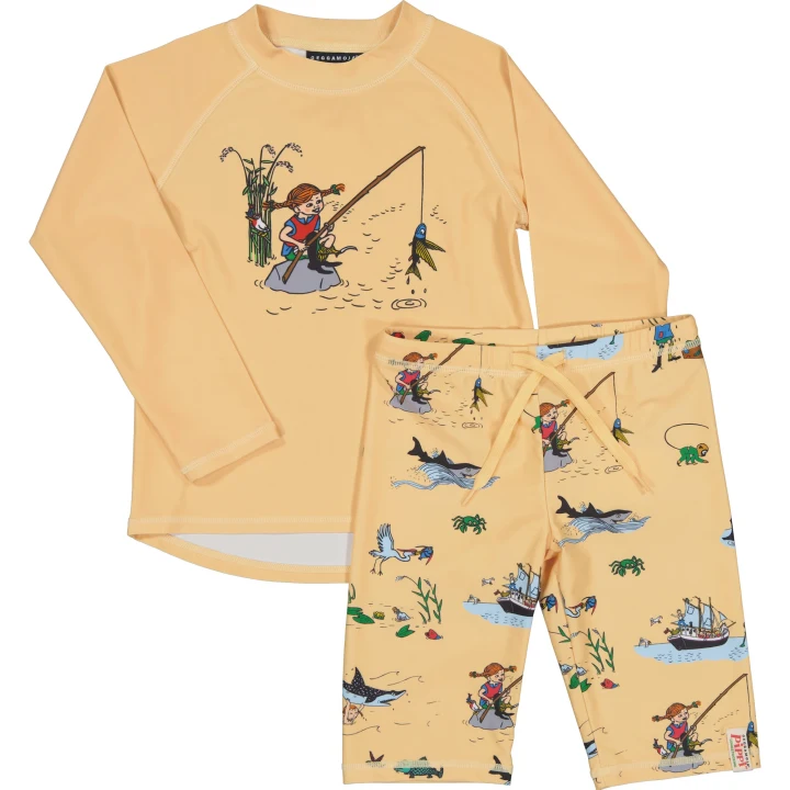 Geggamoja Pippi Långstrump UV-Set Gul 122/128 Geggamoja