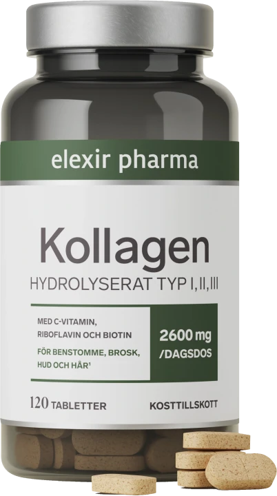Elexir Pharma Kollagen Hydrolyserat 120 tabletter Elexir Pharma