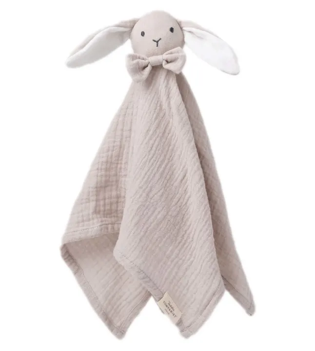 Teddykompaniet Diinglisar Snuttefilt Muslin Kanin Greige Teddykompaniet