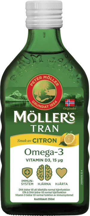 Möllers Tran Omega-3 +D3 Citron 250 ml Möllers