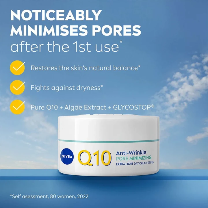 Nivea Q10 Anti-Wrinkle Pore Minimising Extra Light Day Cream SPF15, 50 ml Nivea