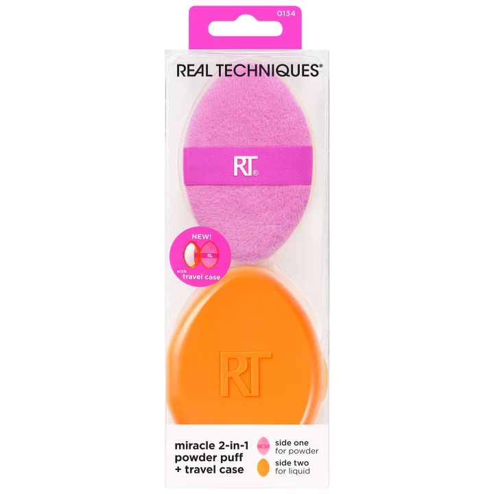 Real Techniques Miracle 2-in-1 Powder Puff + Travel Case Real Techniques