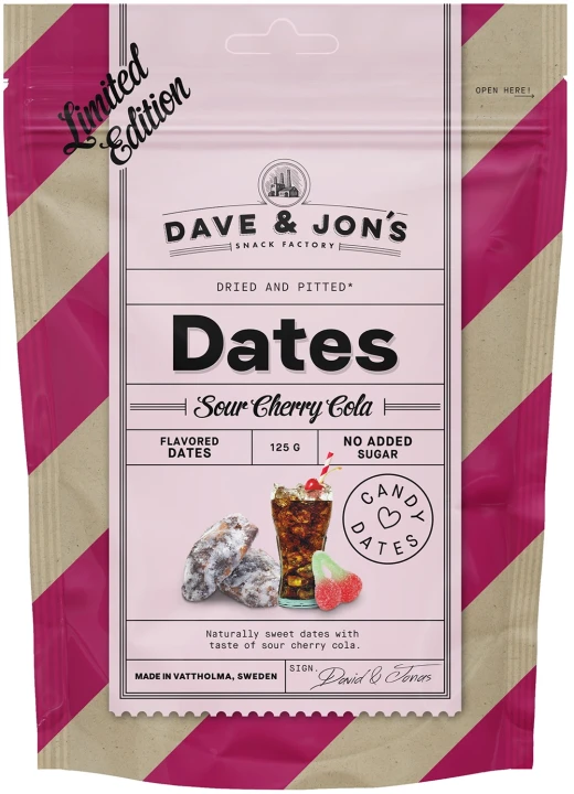 Dave & Jon's Dadlar Sour Cherry Cola 125 g Dave & Jons