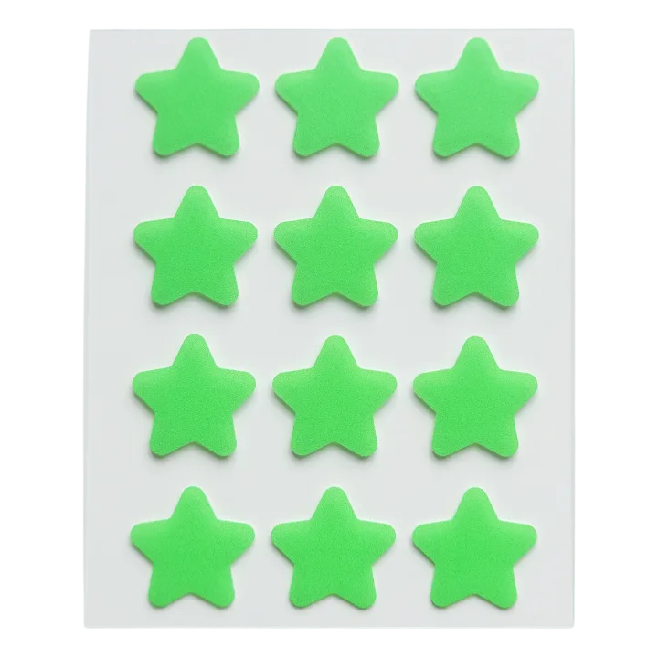 Peggy World Blemish Patches Hearts and Stars Lime Green 24 st Peggy World