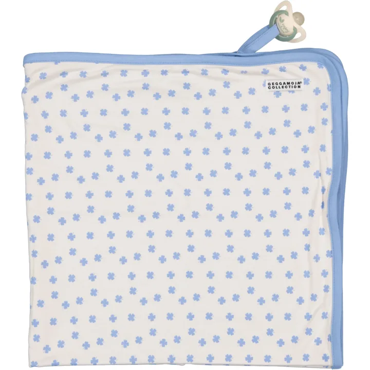 Geggamoja Babyfilt Bambu Mini Klöver Blå Geggamoja