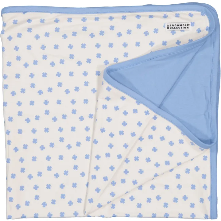 Geggamoja Babyfilt Bambu Mini Klöver Blå Geggamoja