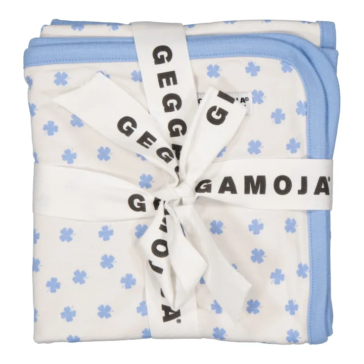 Geggamoja Babyfilt Bambu Mini Klöver Blå Geggamoja