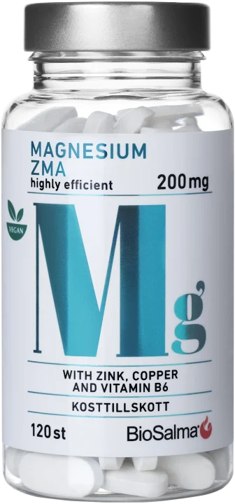 BioSalma Magnesium ZMA 200 mg 120 tabletter BioSalma
