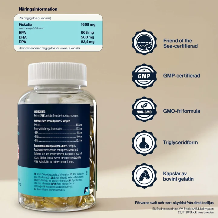 4Him&Her Omega-3 80% Fiskeoljekapsel 120 st 4Him&Her