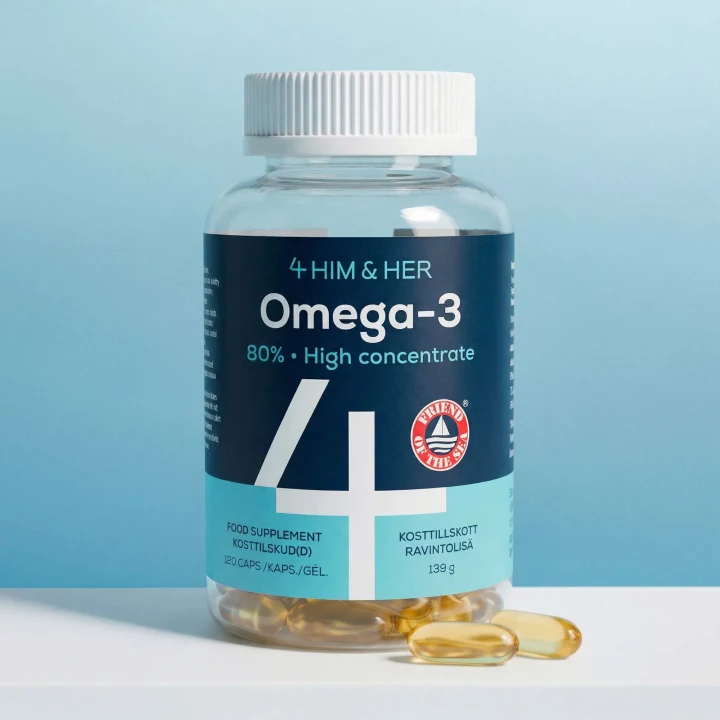 4Him&Her Omega-3 80% Fiskeoljekapsel 120 st 4Him&Her