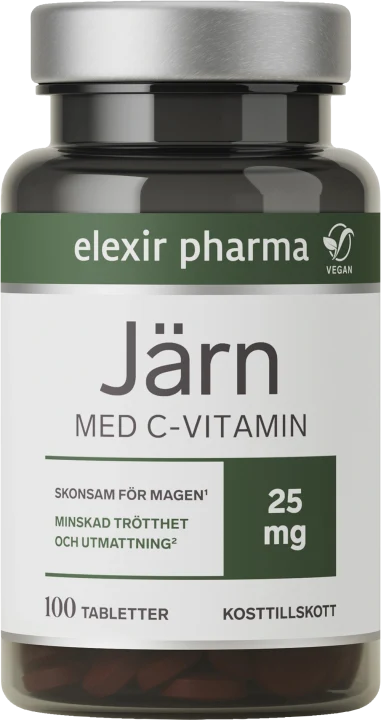 Elexir Pharma Järn med C-vitamin 100 tabletter Elexir Pharma