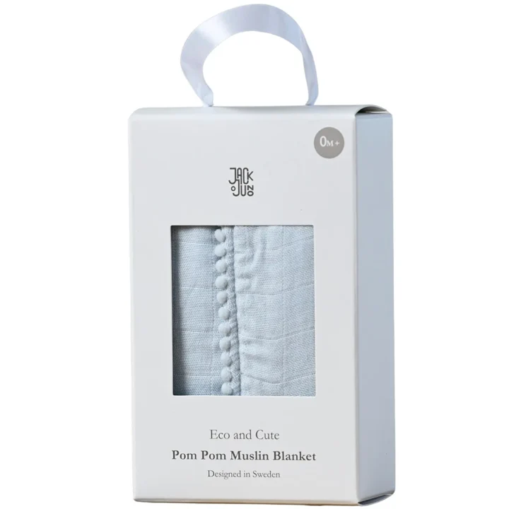 Jack o Juno Pom Pom Muslinfilt 1-pack Baby Blue Jack o Juno