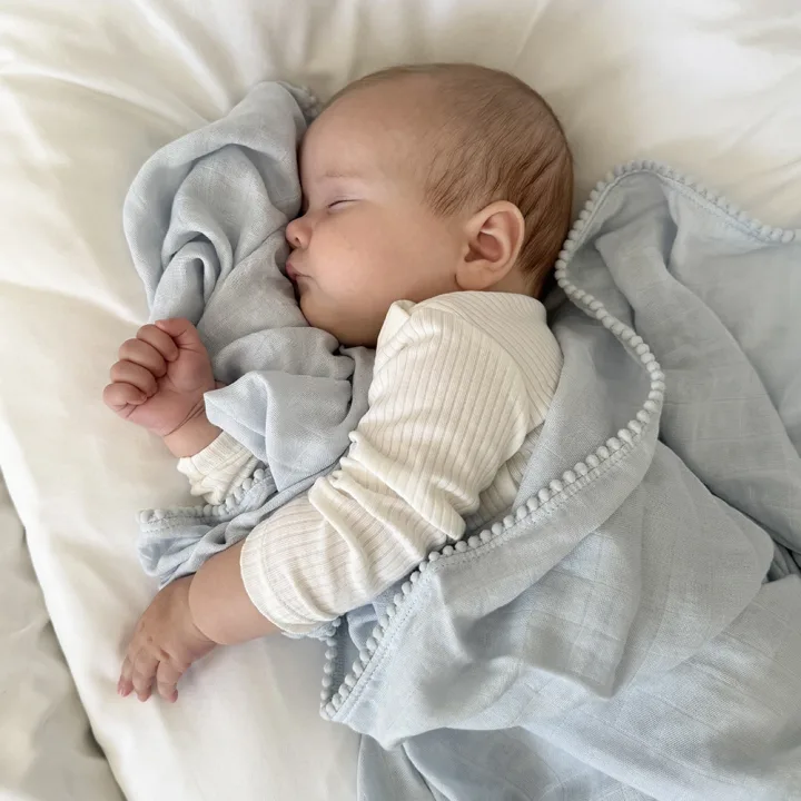 Jack o Juno Pom Pom Muslinfilt 1-pack Baby Blue Jack o Juno