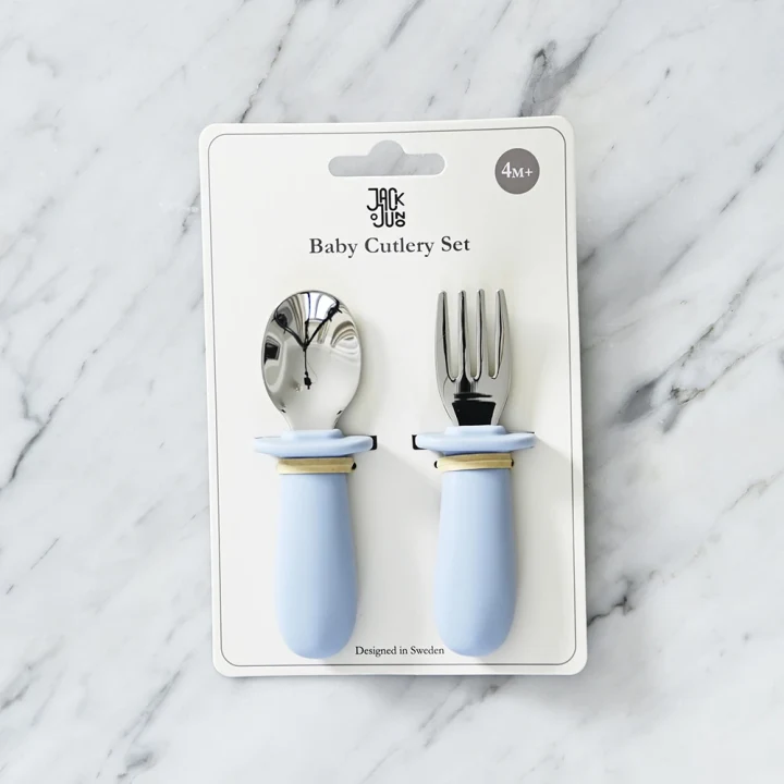 Jack o Juno Klassiskt Bestickset För Baby Pale Blue Jack o Juno