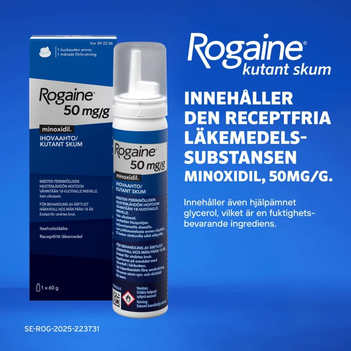 Rogaine® Kutant skum 50mg/g Tryckbehållare 3x60g Rogaine