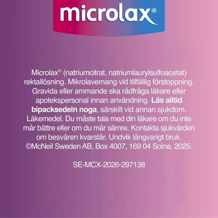Microlax rektallösning tub 12 x 5 ml Microlax