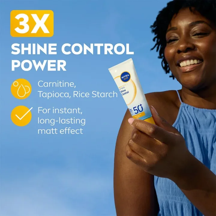 NIVEA Sun UV Face Shine Control Cream SPF 50+, 40 ml Nivea