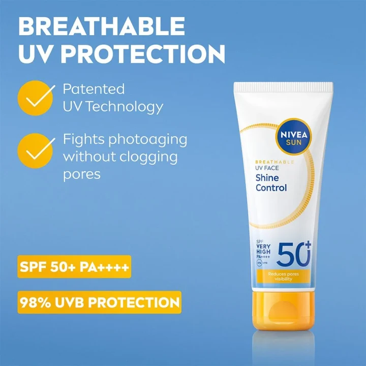 NIVEA Sun UV Face Shine Control Cream SPF 50+, 40 ml Nivea