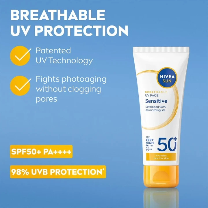NIVEA Sun UV Face Sensitive Cream SPF 50+, 40 ml Nivea