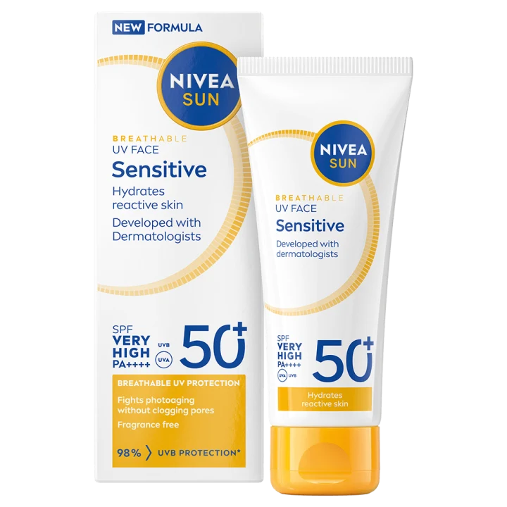 NIVEA Sun UV Face Sensitive Cream SPF 50+, 40 ml Nivea