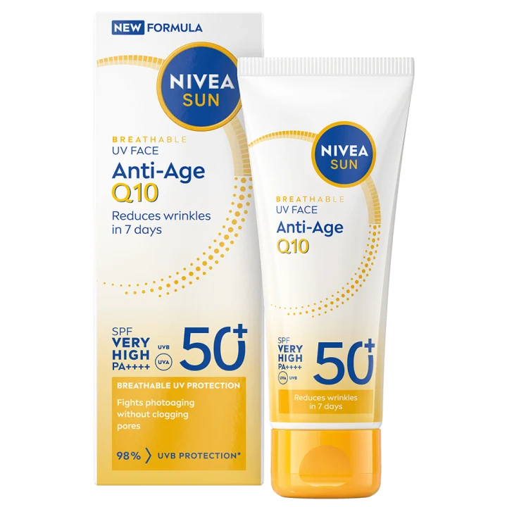 NIVEA Sun UV Face Anti-Age Q10 Cream SPF 50+, 40 ml Nivea