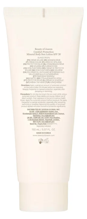 Beauty of Joseon Comfort Protection Mineral Body Sun Lotion SPF30, 150 ml Beauty of joseon
