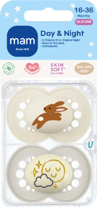 MAM Original Day & Night Napp Neutral 16-36m 2 st Mam