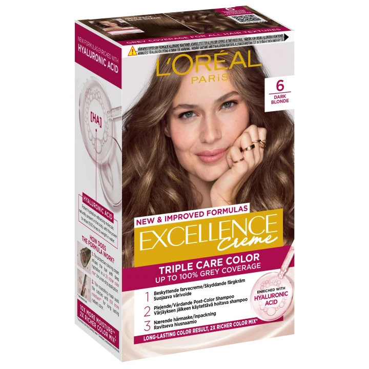 L'Oréal Paris Excellence Creme Permanent Hårfärg 1-pack 6 Dark Blonde L'Oréal Paris