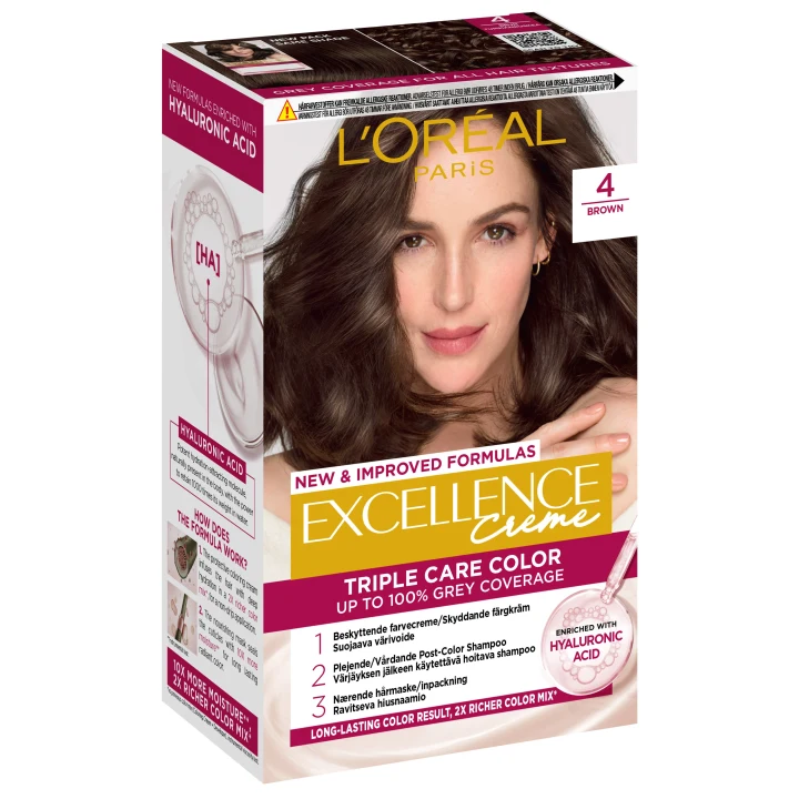 L'Oréal Paris Excellence Creme Permanent Hårfärg 1-pack 4 Brown L'Oréal Paris