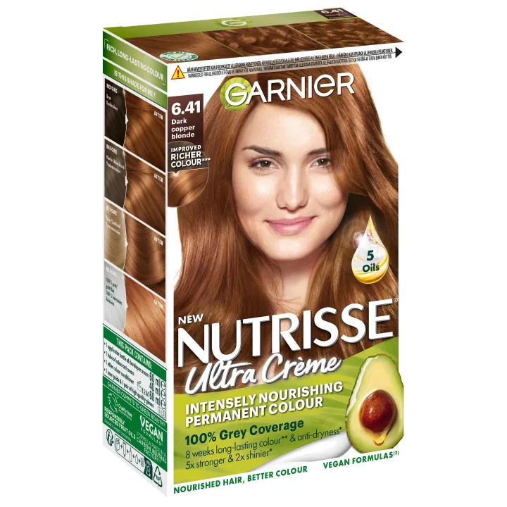 Garnier Nutrisse Ultra Color Permanent Hårfärg 1 pack 6.41 Dark Copper Blonde Garnier