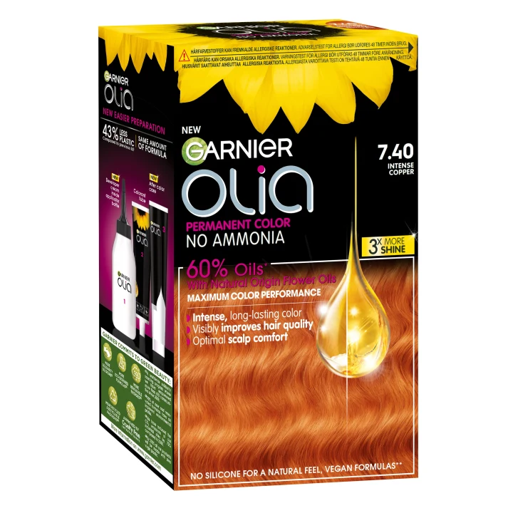 Garnier Olia Permant Hårfärg 1 pack 7.40 Intense Copper Garnier