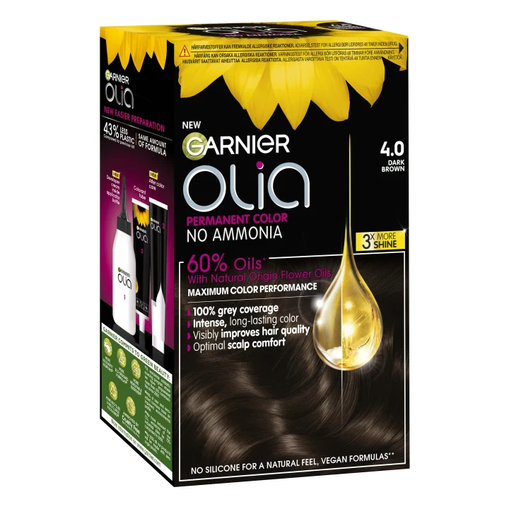Garnier Olia Permant Hårfärg 1 pack 4.0 Dark Brown Garnier