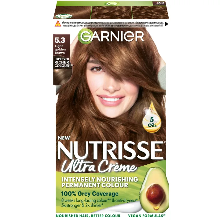 Garnier Nutrisse Ultra Color Permanent Hårfärg 1 pack 5.3 Light Golden Brown Garnier