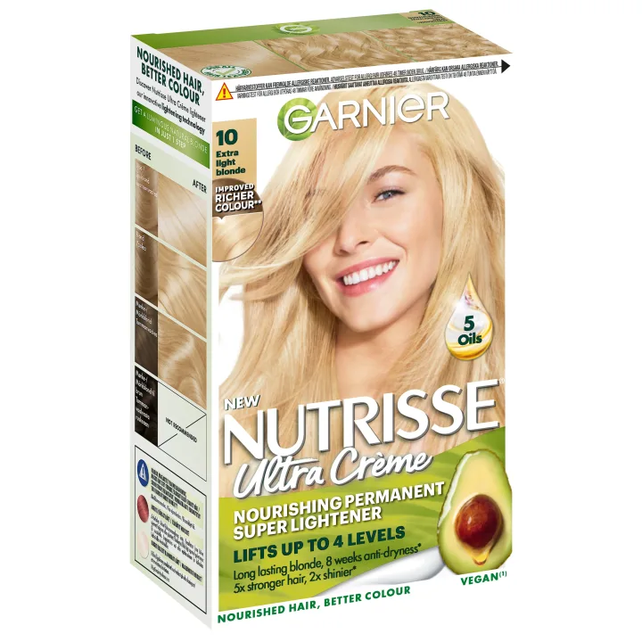 Garnier Nutrisse Ultra Color Permanent Hårfärg 1 pack 10 Extra Light Blonde Garnier