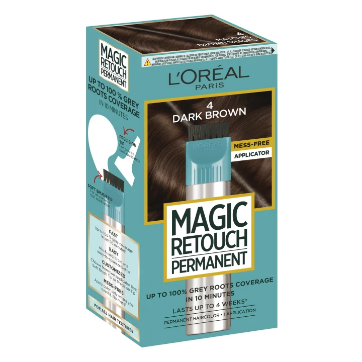 L'Oréal Paris Magic Retouch Permanent Direktverkande Hårfärg 1 pack 4 Dark Brown L'Oréal Paris