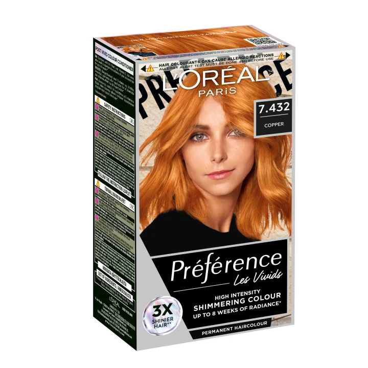 L'Oréal Paris Préférence Vivid Colours Permanent Hårfärg 7.432 Copper 1-pack L'Oréal Paris